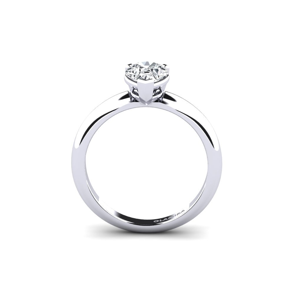 Circón Blanco Anillo de compromiso Ragging - 0.96 crt