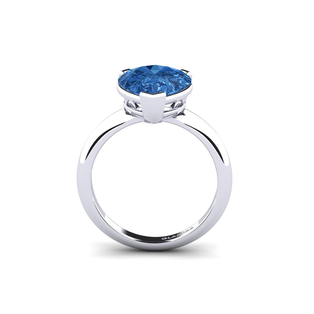 Circonita Azul Oscuro Anillo de compromiso Ragging - 4.0 crt