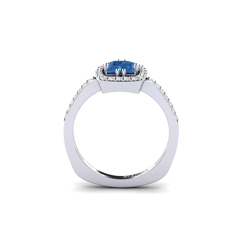 Dark Blue Zirconia Engagement Ring Sharix