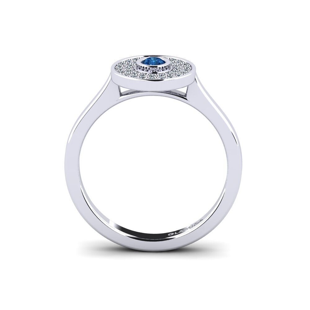 Dark Blue Zirconia Engagement Ring Spotswood