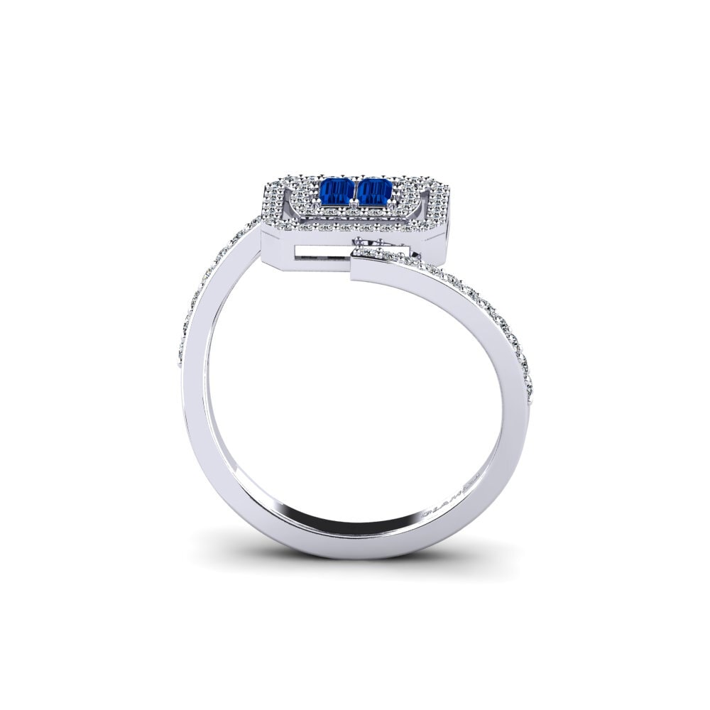 Dark Blue Zirconia Engagement Ring Stumpage