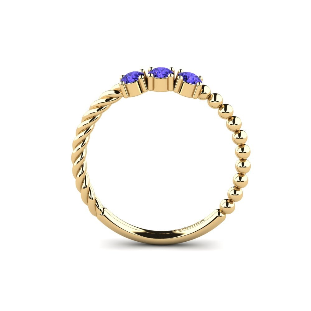 18k Oro Amarillo Tanzanita Anillo de compromiso Wersa