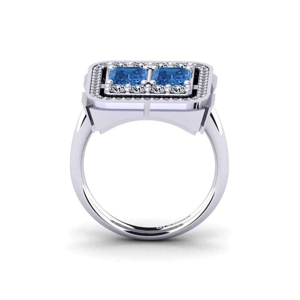 Dark Blue Zirconia Engagement Ring West