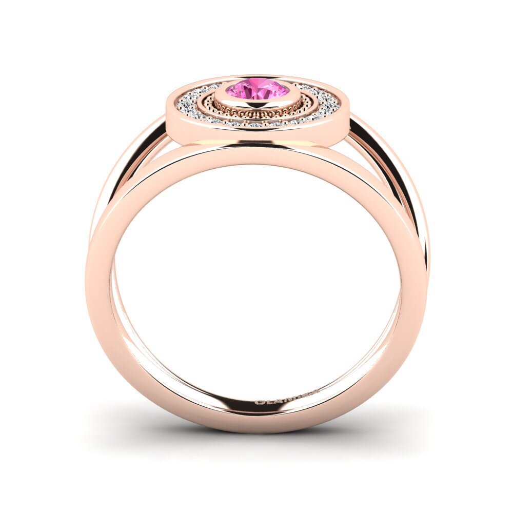 14ct Rose Gold Pink Topaz Ring Ebea