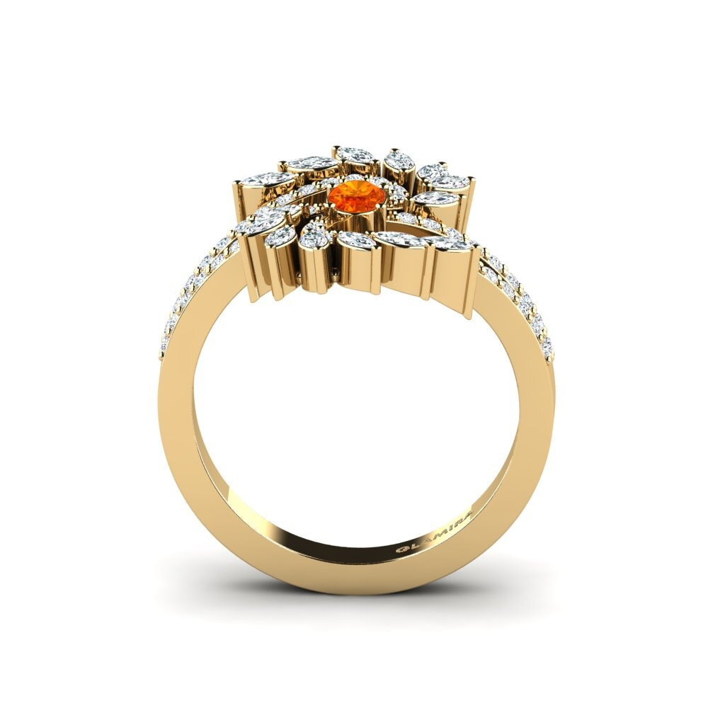 Orangefarbener Saphir Ring Horri