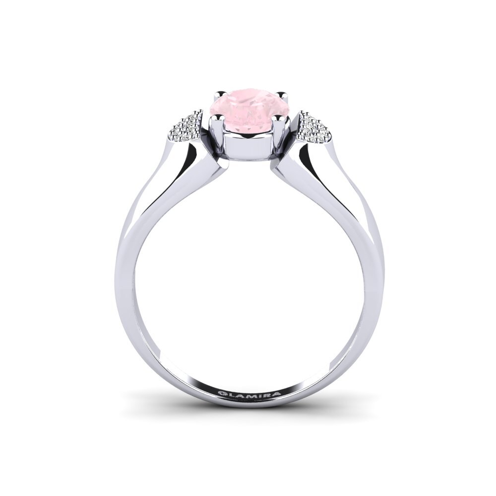 White Silver Rose Quartz Ring Marylyn