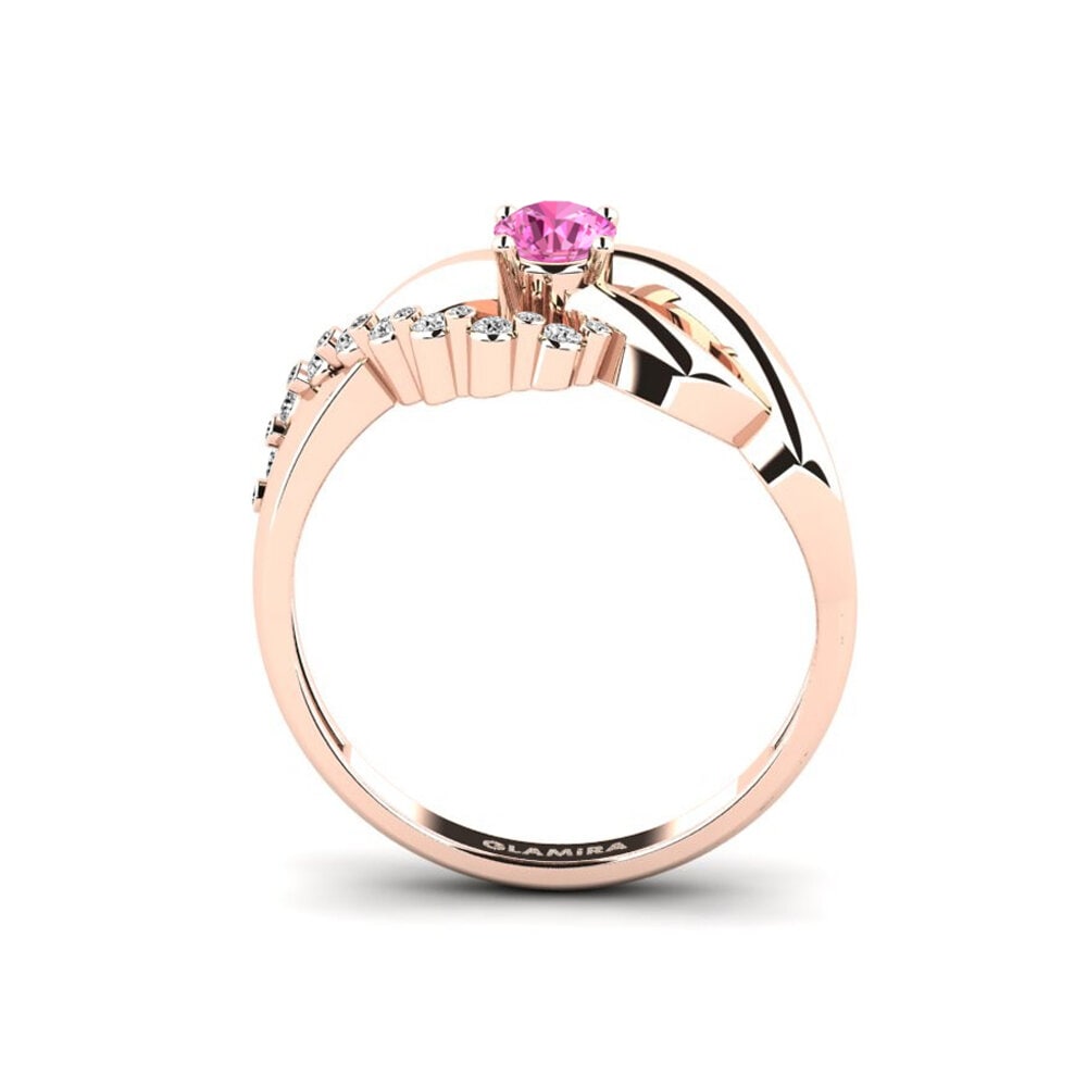 14ct Rose Gold Pink Topaz Ring Roin