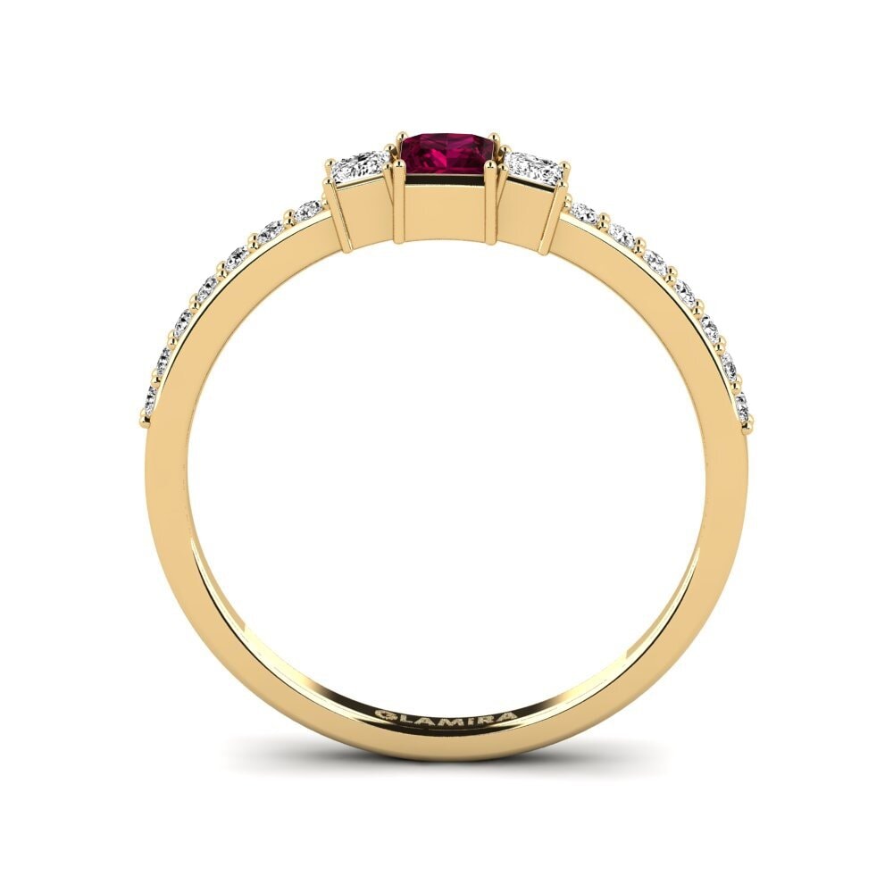 Rhodolite Garnet Engagement Ring Touche
