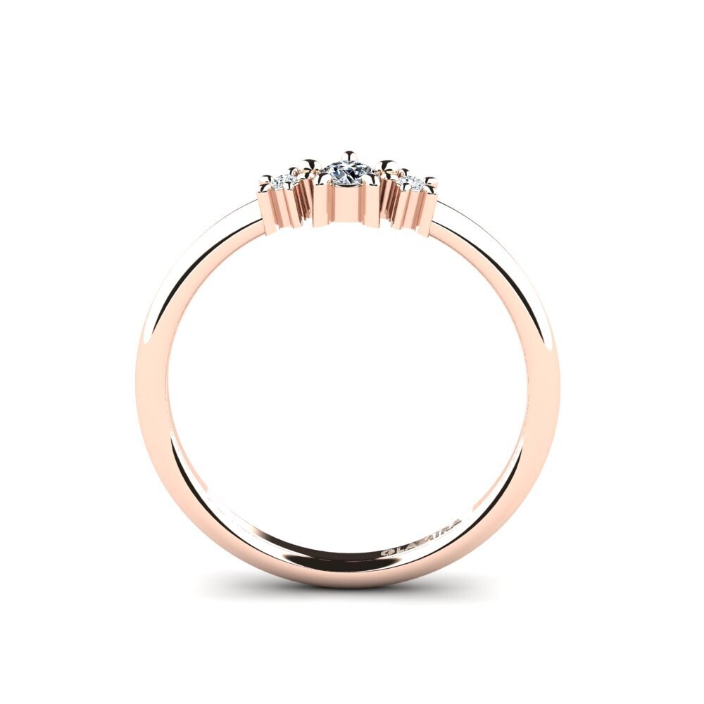 14k Oro Rosa Anillo Yalbers