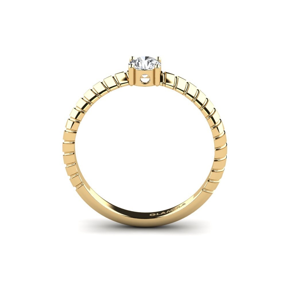 Circón Blanco Anillo de compromiso Yuliress
