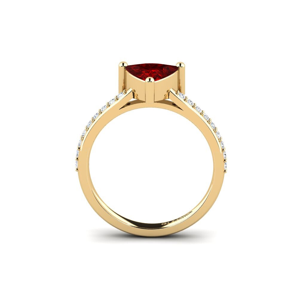 Trillion Ruby (Lab Created) Engagement Ring Frec - Trillion