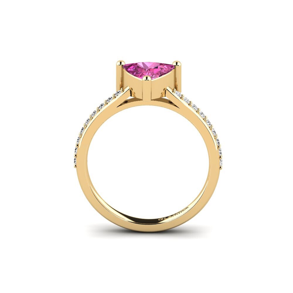 Trillion Pink Topaz Engagement Ring Frec - Trillion