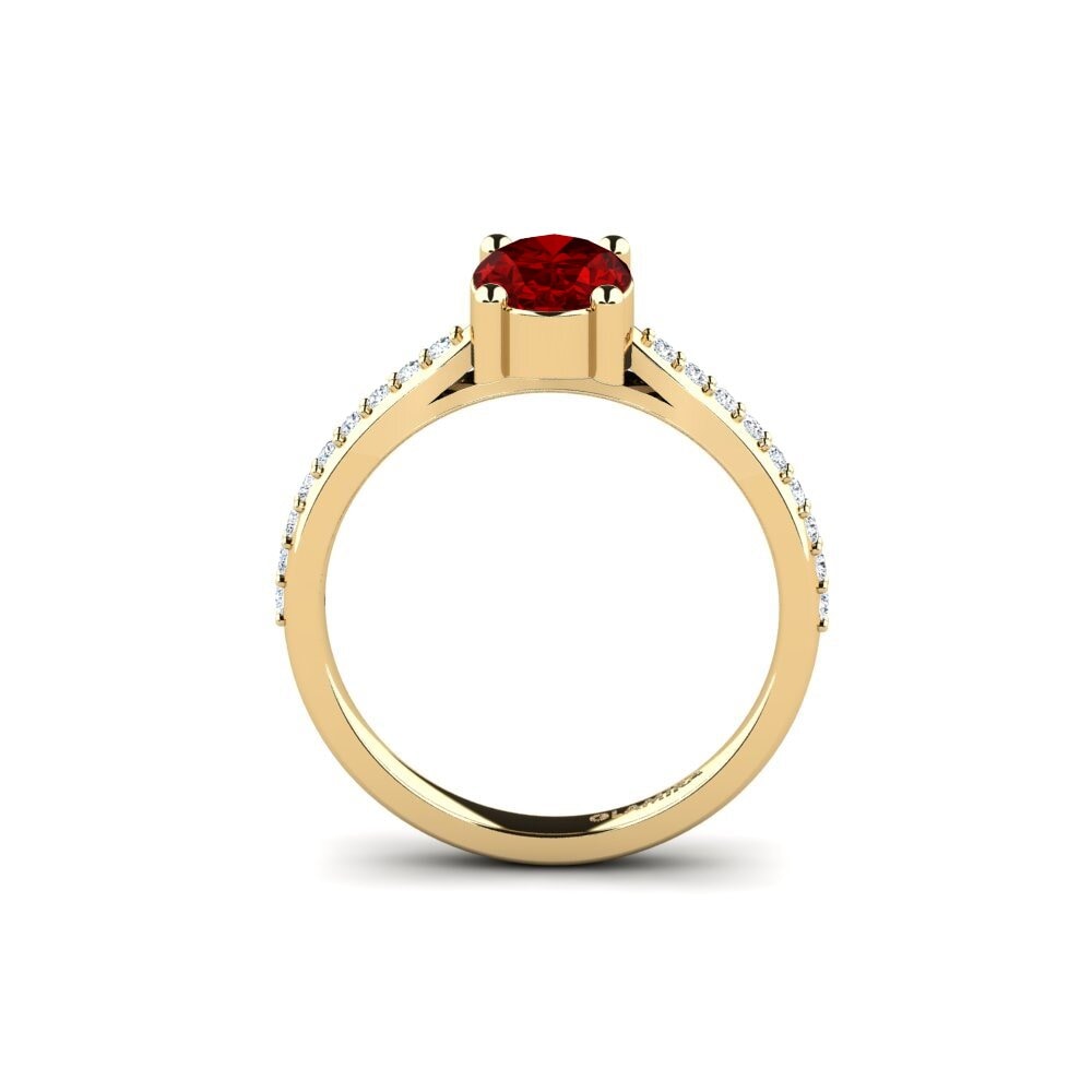Oval Ruby (Lab Created) Engagement Ring Frec - Oval