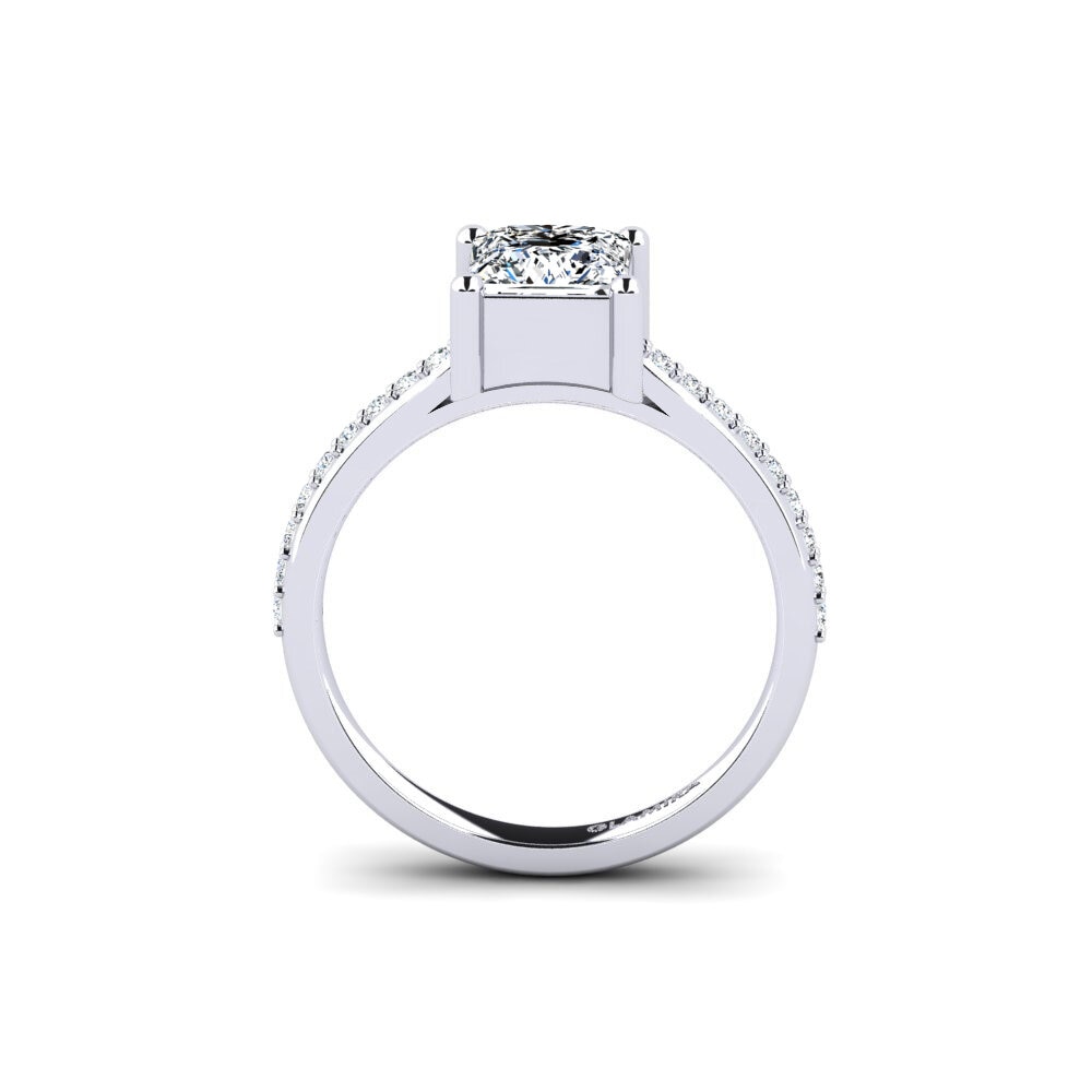Weissgold 375 Prinzess Verlobungsring Frec - Princess