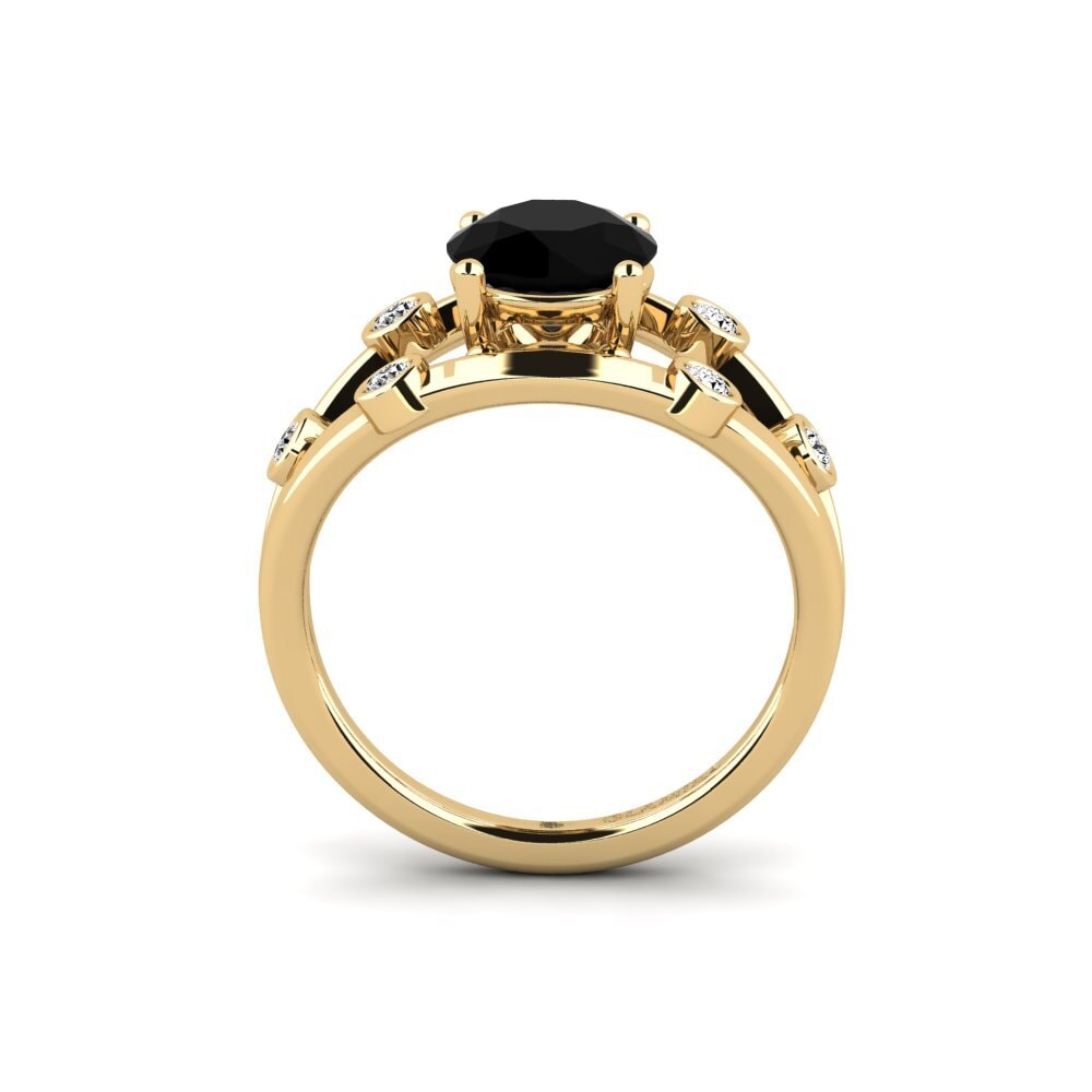 Ónix Negro Anillo de compromiso Fyhted - Round