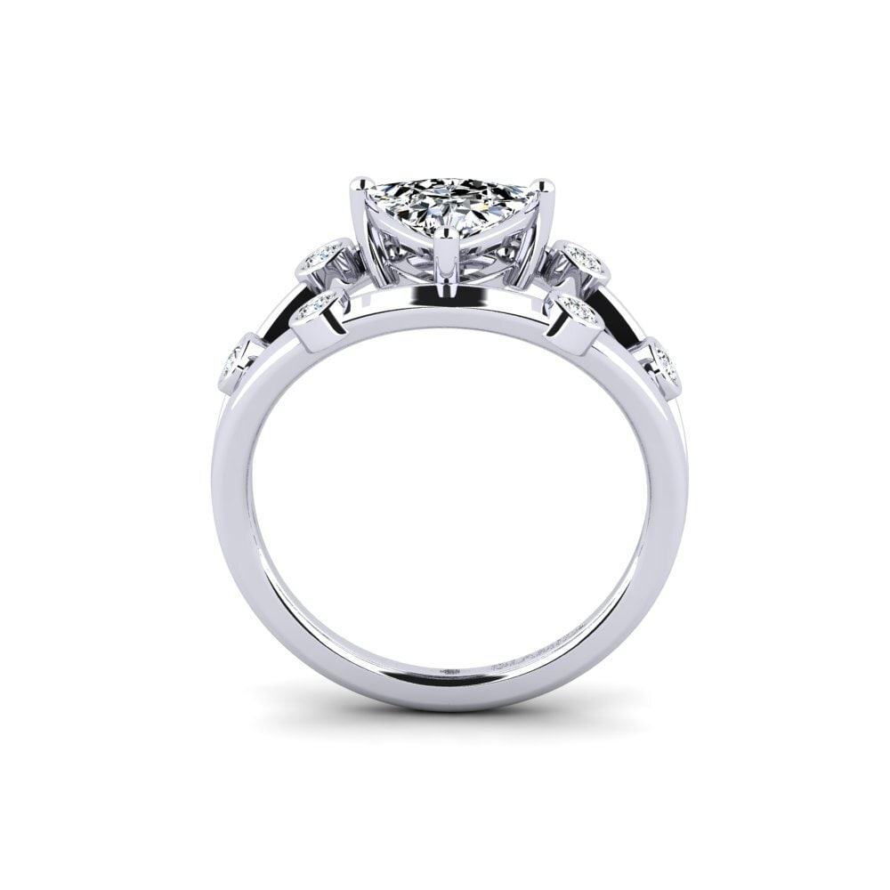 White Silver Trillion Engagement Ring Fyhted - Trillion