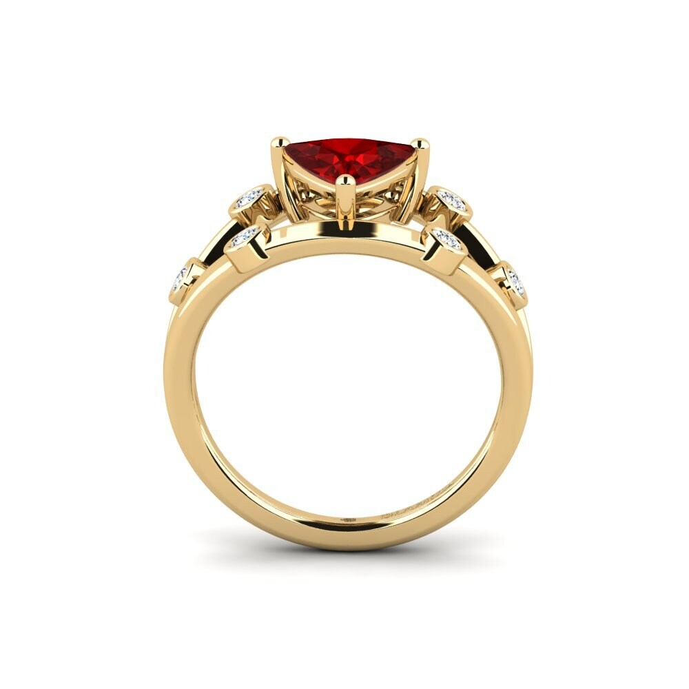 Trillion Ruby (Lab Created) Engagement Ring Fyhted - Trillion