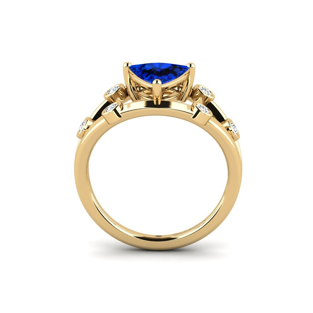 Trillion Sapphire (Lab Created) Engagement Ring Fyhted - Trillion