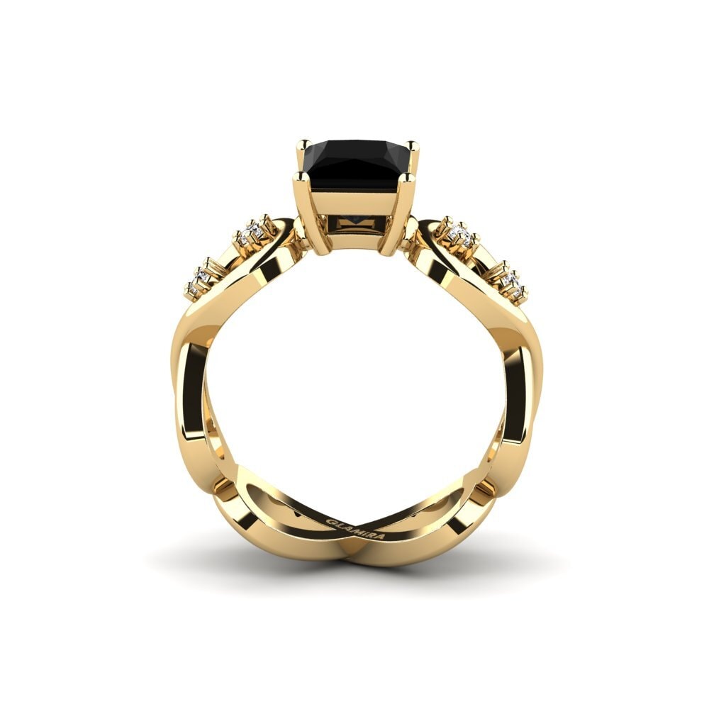 Ónix Negro Anillo de compromiso Guld - Princess