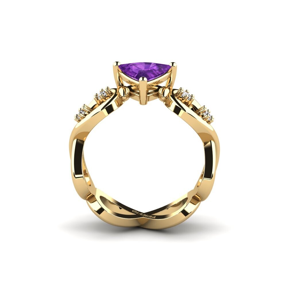 Trillion Amethyst Engagement Ring Guld - Trillion