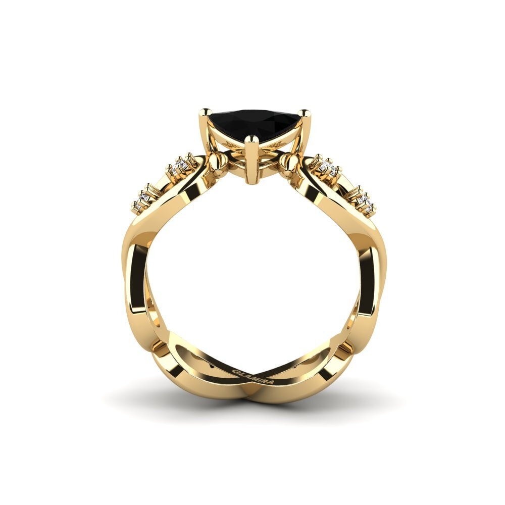 Ónix Negro Anillo de compromiso Guld - Trillion