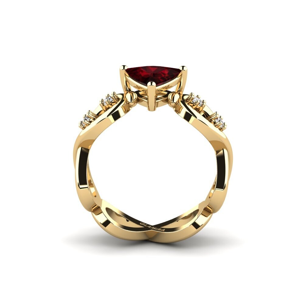 Trillion Garnet Engagement Ring Guld - Trillion