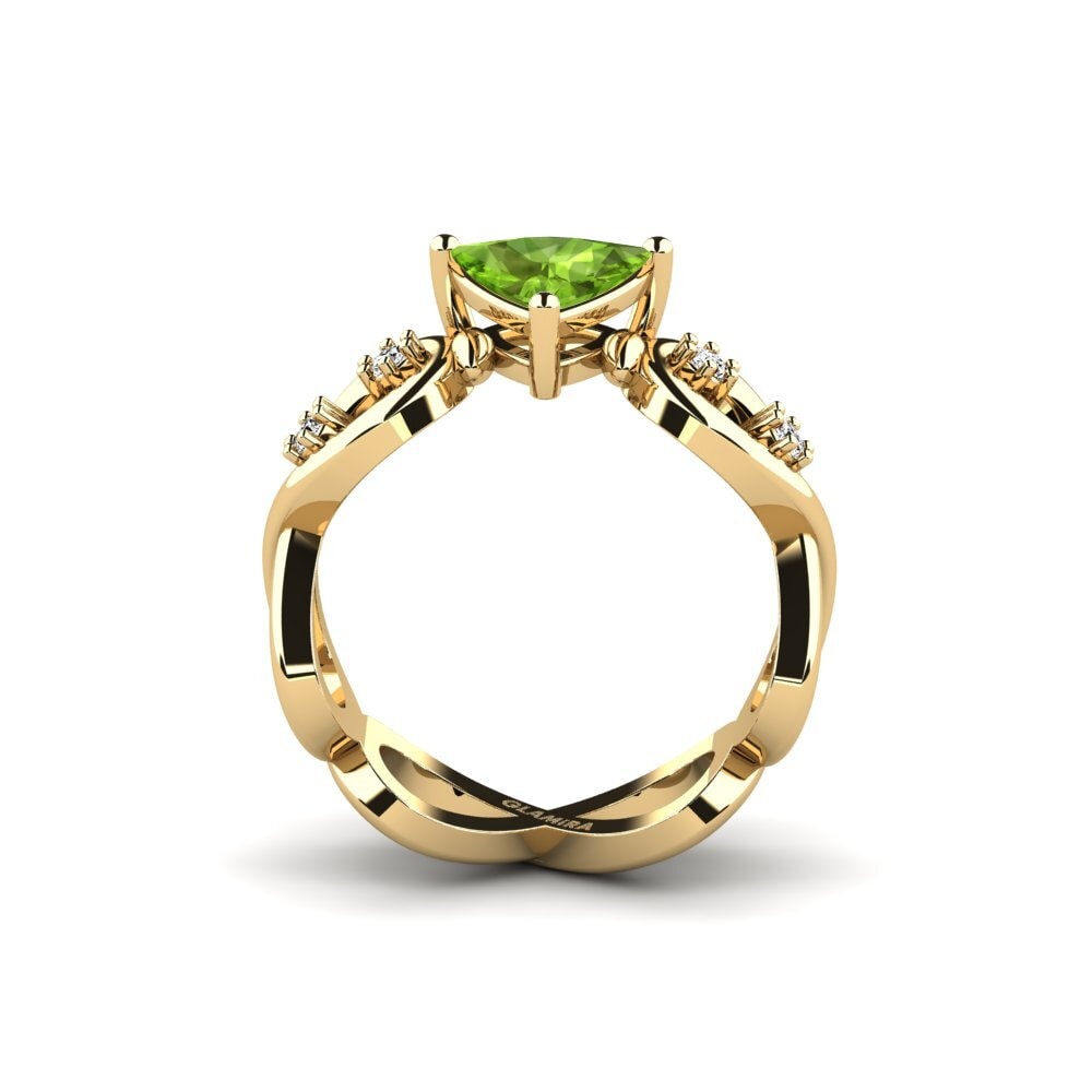 Trillion Peridot Engagement Ring Guld - Trillion