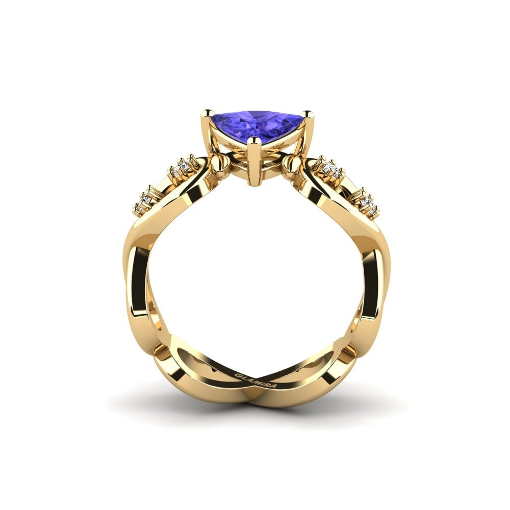 Trillion Tanzanite Engagement Ring Guld - Trillion