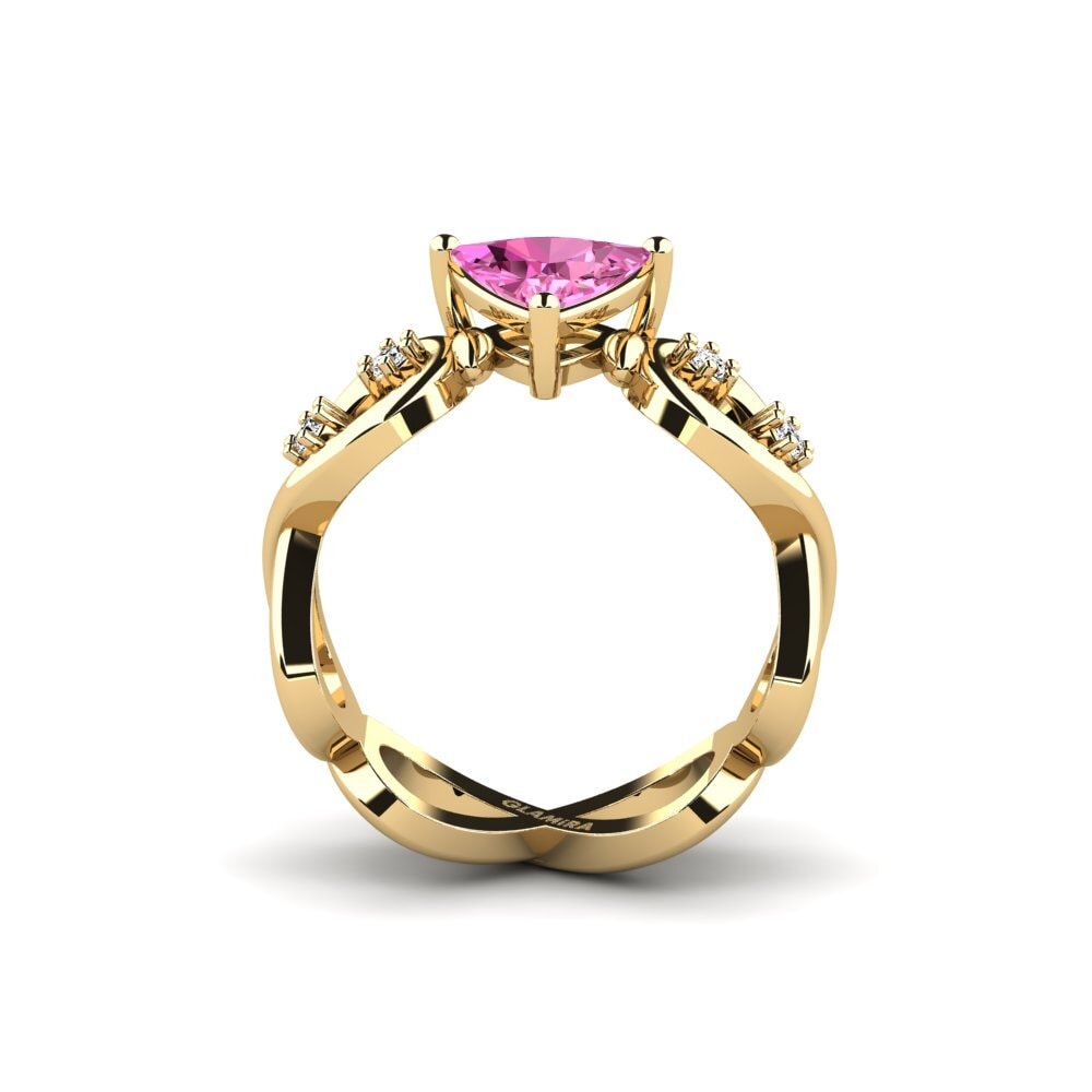 Trillion Pink Topaz Engagement Ring Guld - Trillion