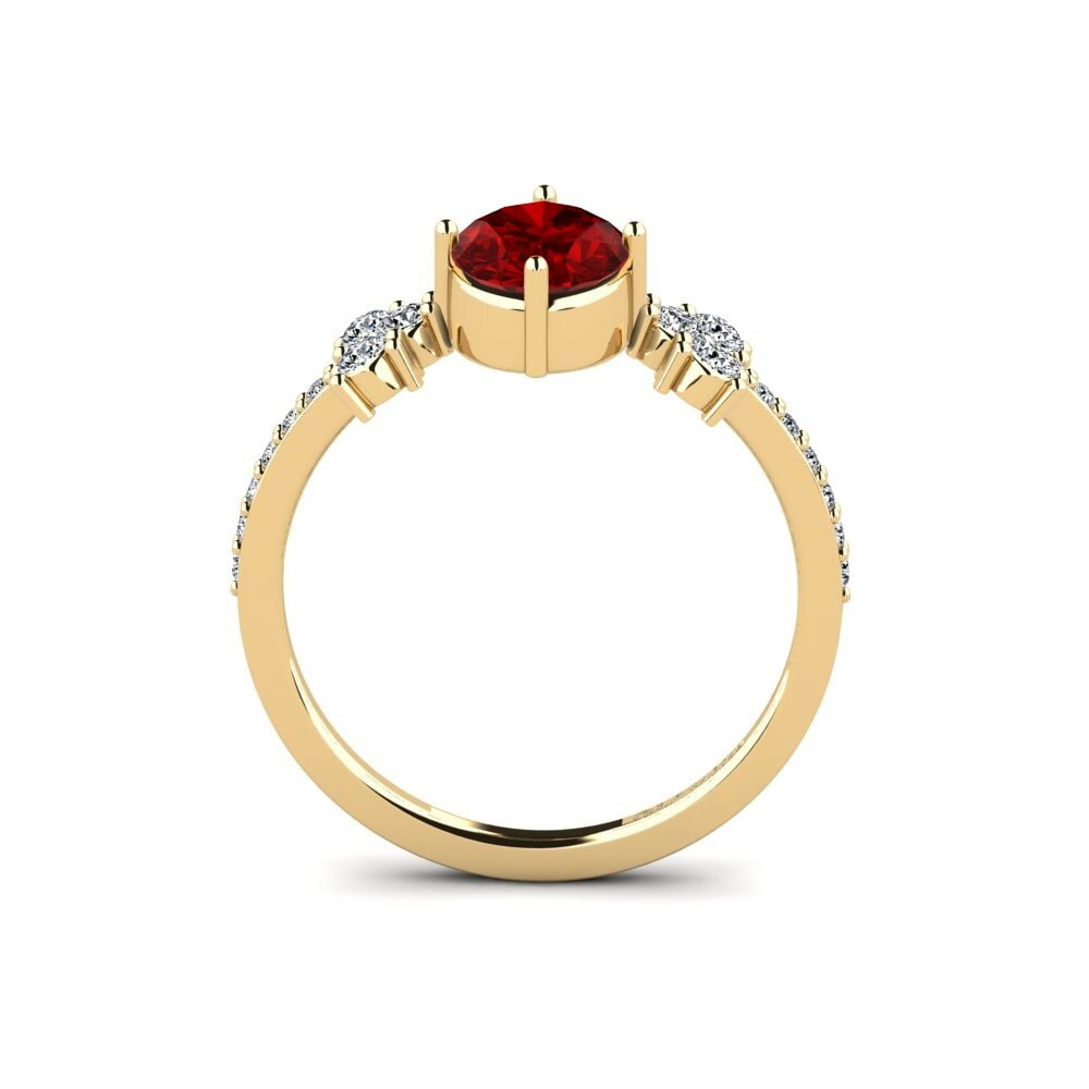 Oval Ruby (Lab Created) Engagement Ring Hamdan - Oval