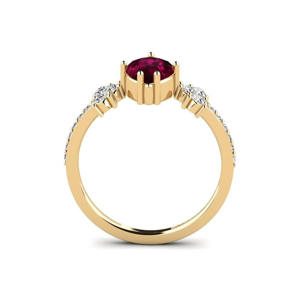 Rhodolite Garnet Engagement Ring Hamdan - Pear
