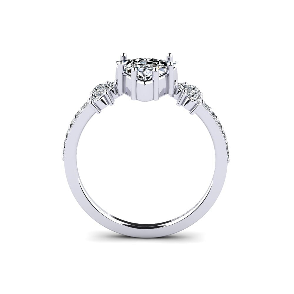 White Silver Trillion Engagement Ring Hamdan - Trillion