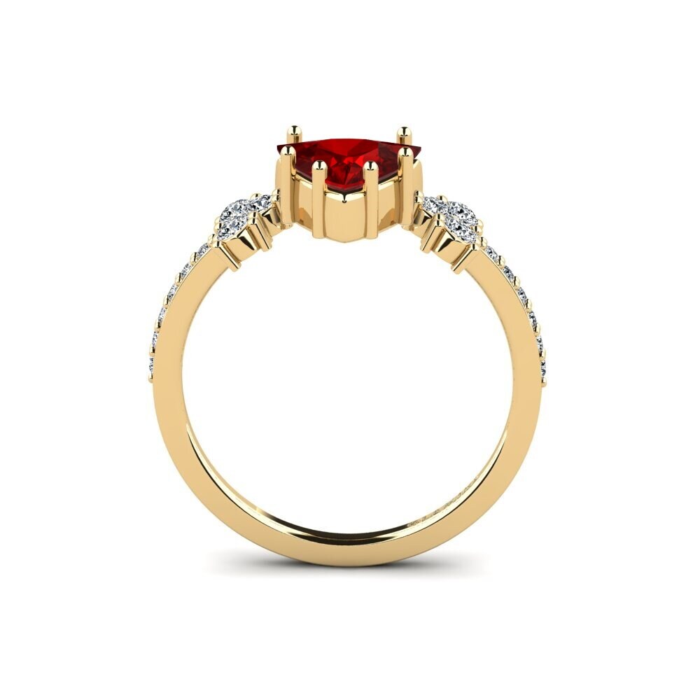 Trillion Ruby (Lab Created) Engagement Ring Hamdan - Trillion