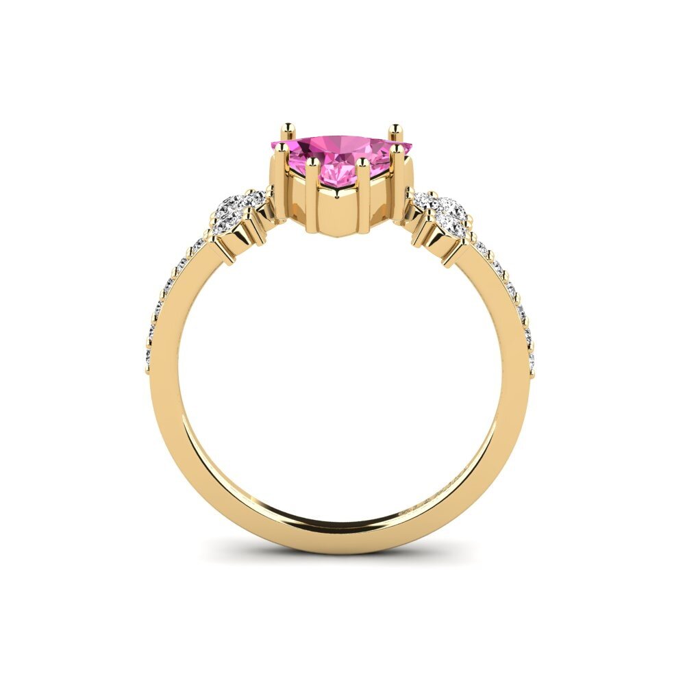 Trillion Pink Topaz Engagement Ring Hamdan - Trillion