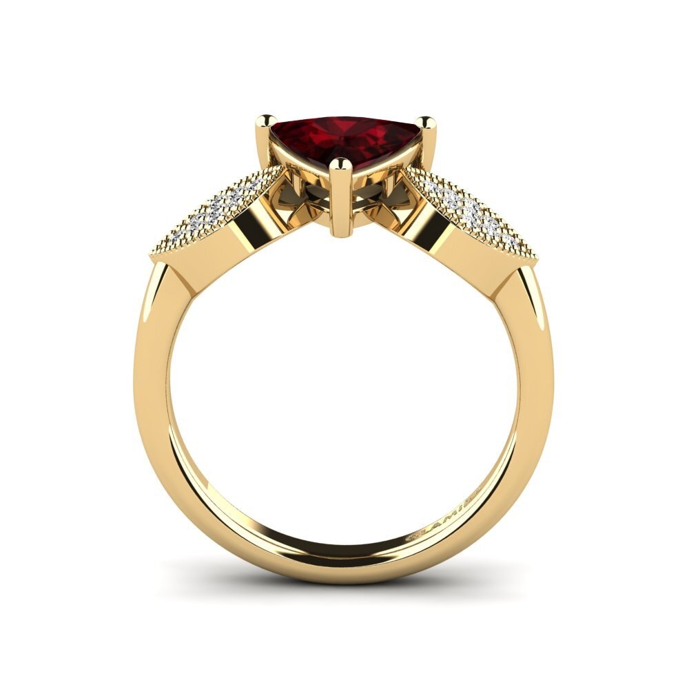 Trillion Garnet Engagement Ring Hatin - Trillion
