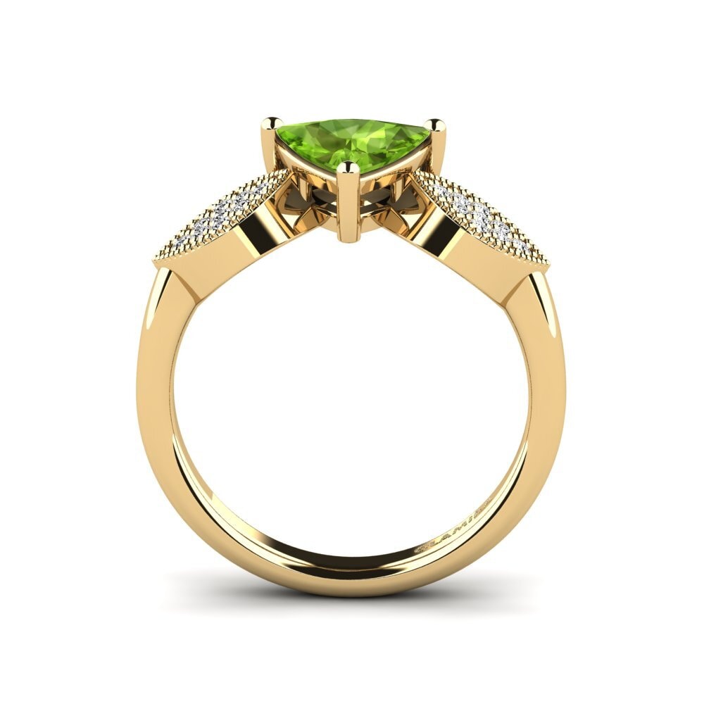Trillion Peridot Engagement Ring Hatin - Trillion