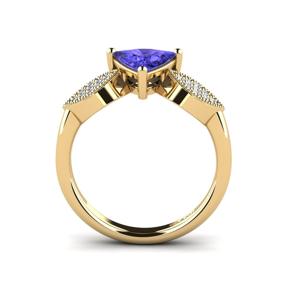 Trillion Tanzanite Engagement Ring Hatin - Trillion