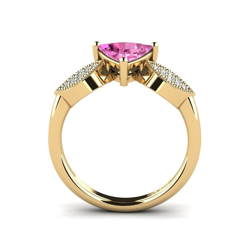 Trillion Pink Topaz Engagement Ring Hatin - Trillion