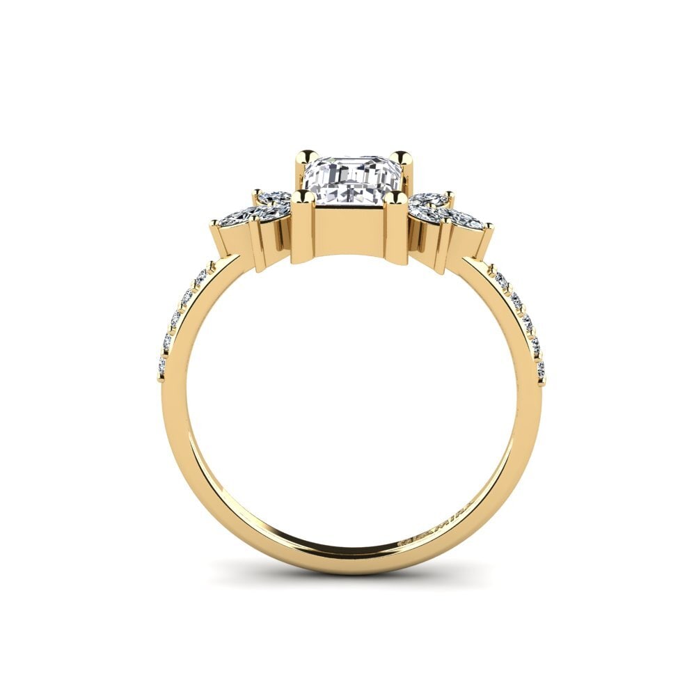 Lab Grown Diamond Engagement Ring Irice - Emerald