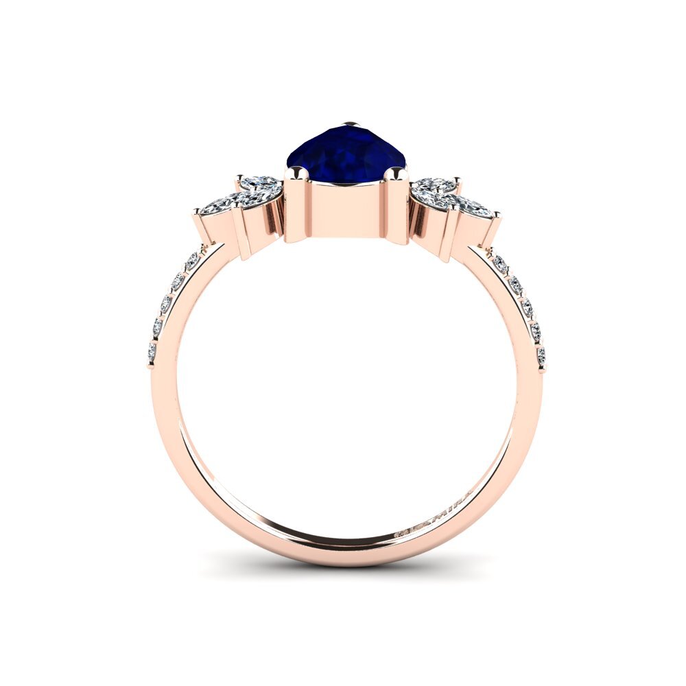 14ct Rose Gold Sapphire Engagement Ring Irice - Pear