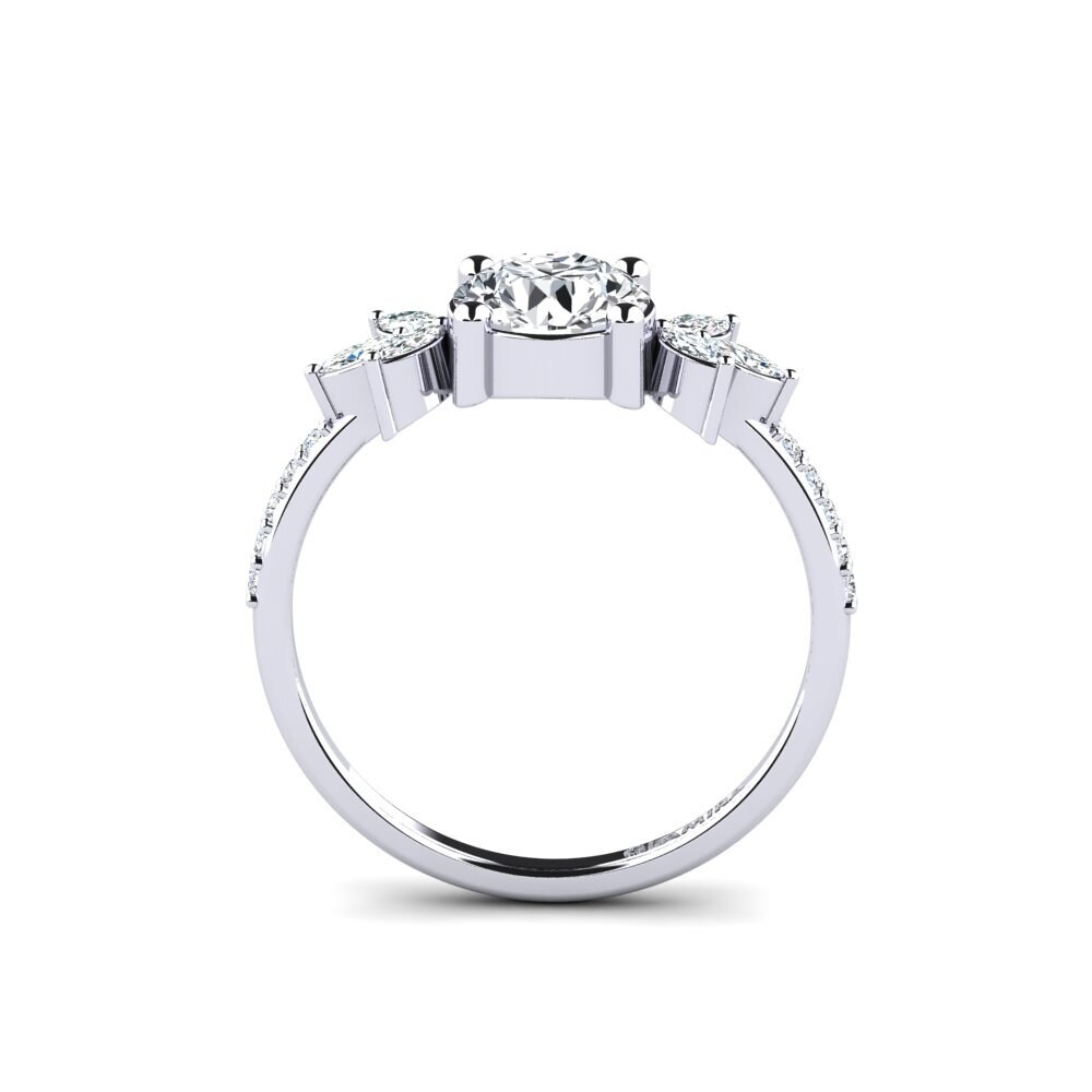 White Silver White Zircon Engagement Ring Irice - Round