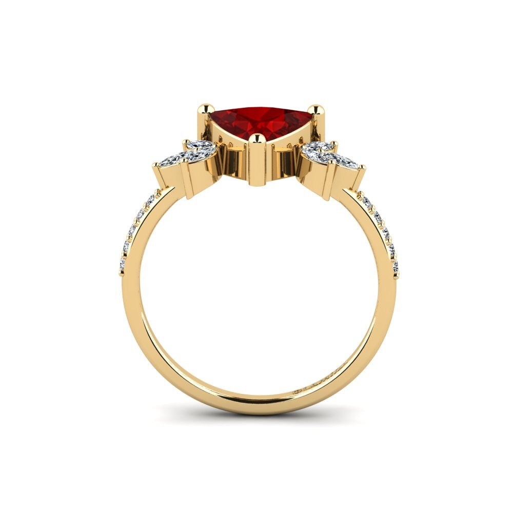 Trillion Ruby (Lab Created) Engagement Ring Irice - Trillion