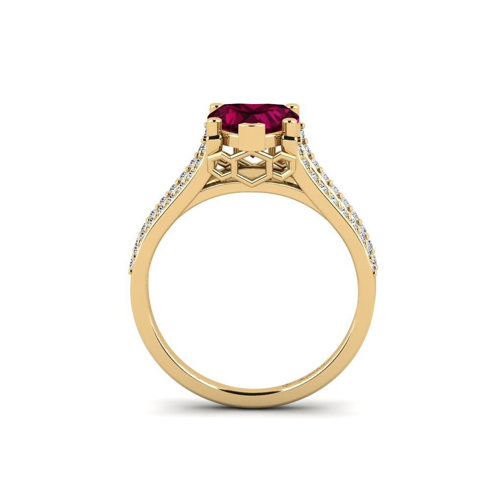 Rhodolite Garnet Engagement Ring Jubda - Heart