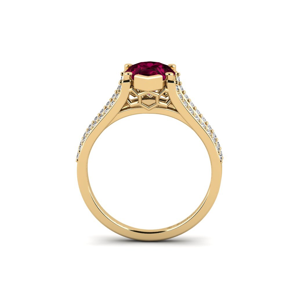 Rhodolite Garnet Engagement Ring Jubda - Pear