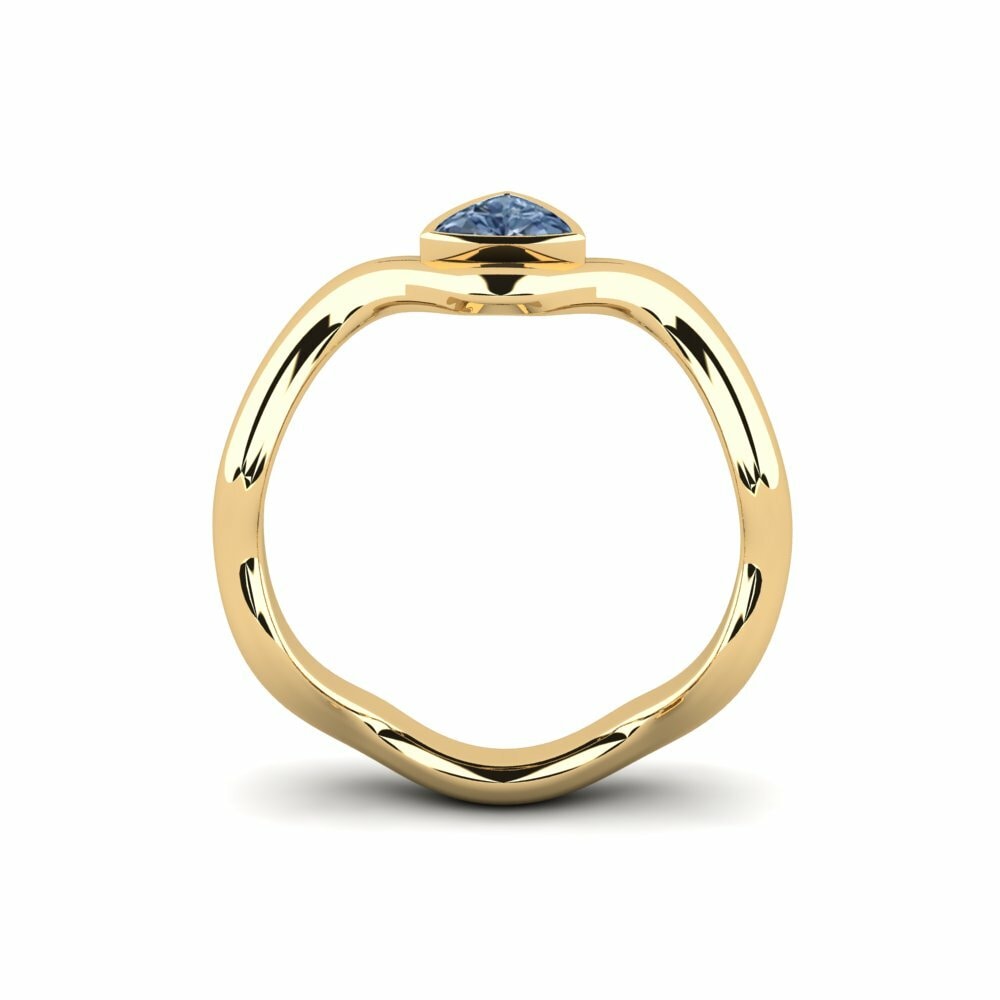 Trillion Diamant Bleu Bague de fiançailles Junpo - Trillion