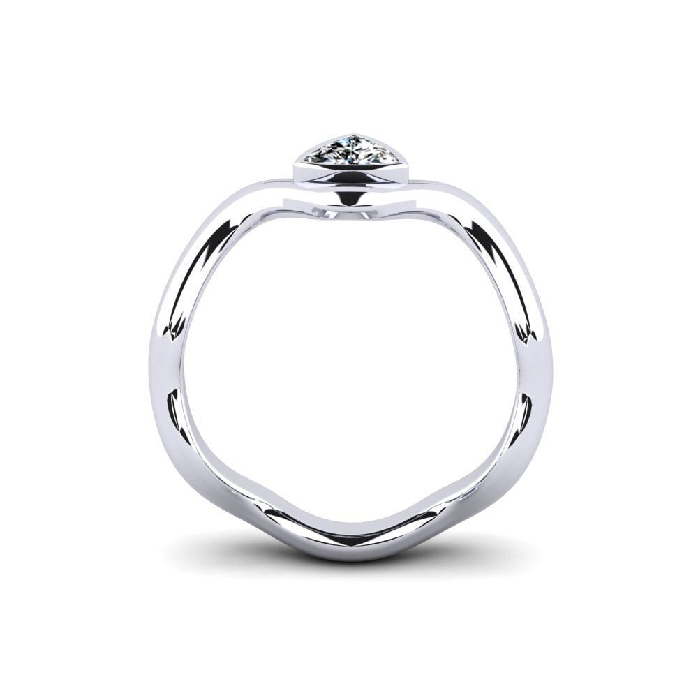 White Silver Trillion Engagement Ring Junpo - Trillion