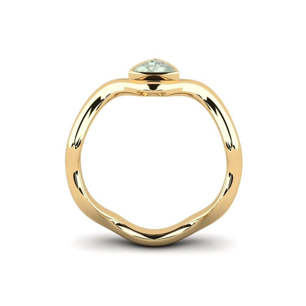 Trillion Green Amethyst Engagement Ring Junpo - Trillion