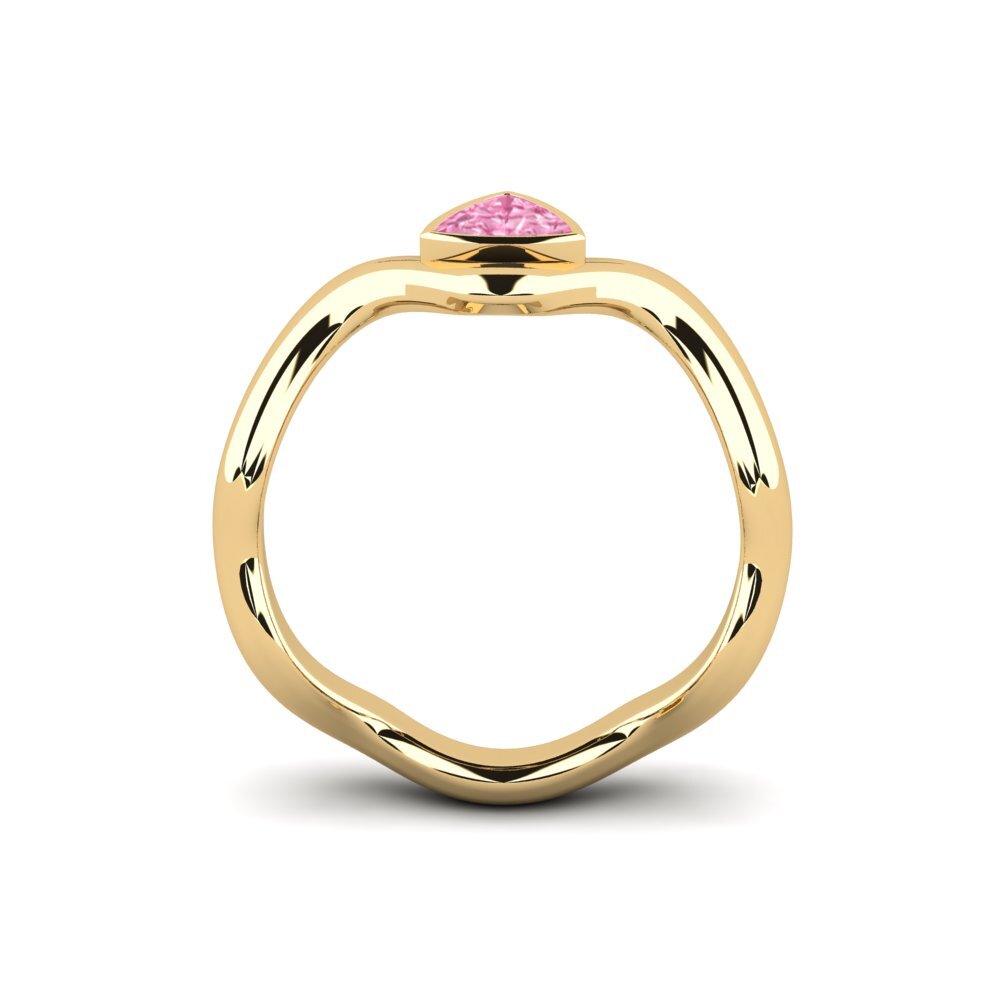 Trillion Pink Sapphire Engagement Ring Junpo - Trillion