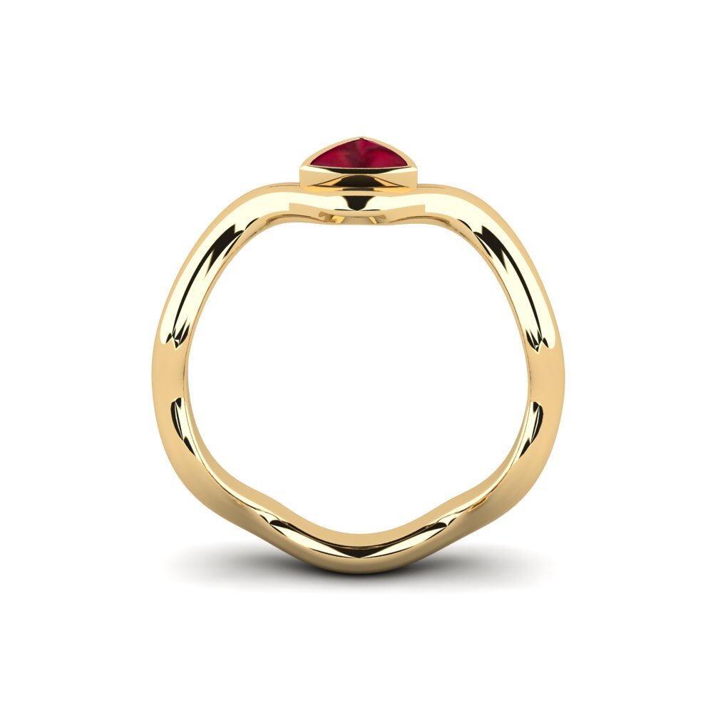 Trillion Ruby Engagement Ring Junpo - Trillion