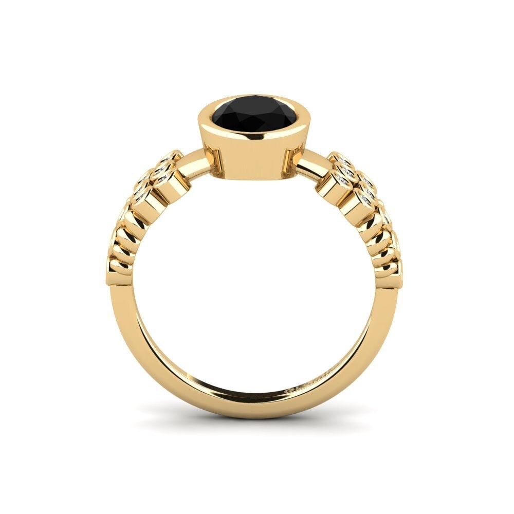 Ónix Negro Anillo de compromiso Kamstar - Oval